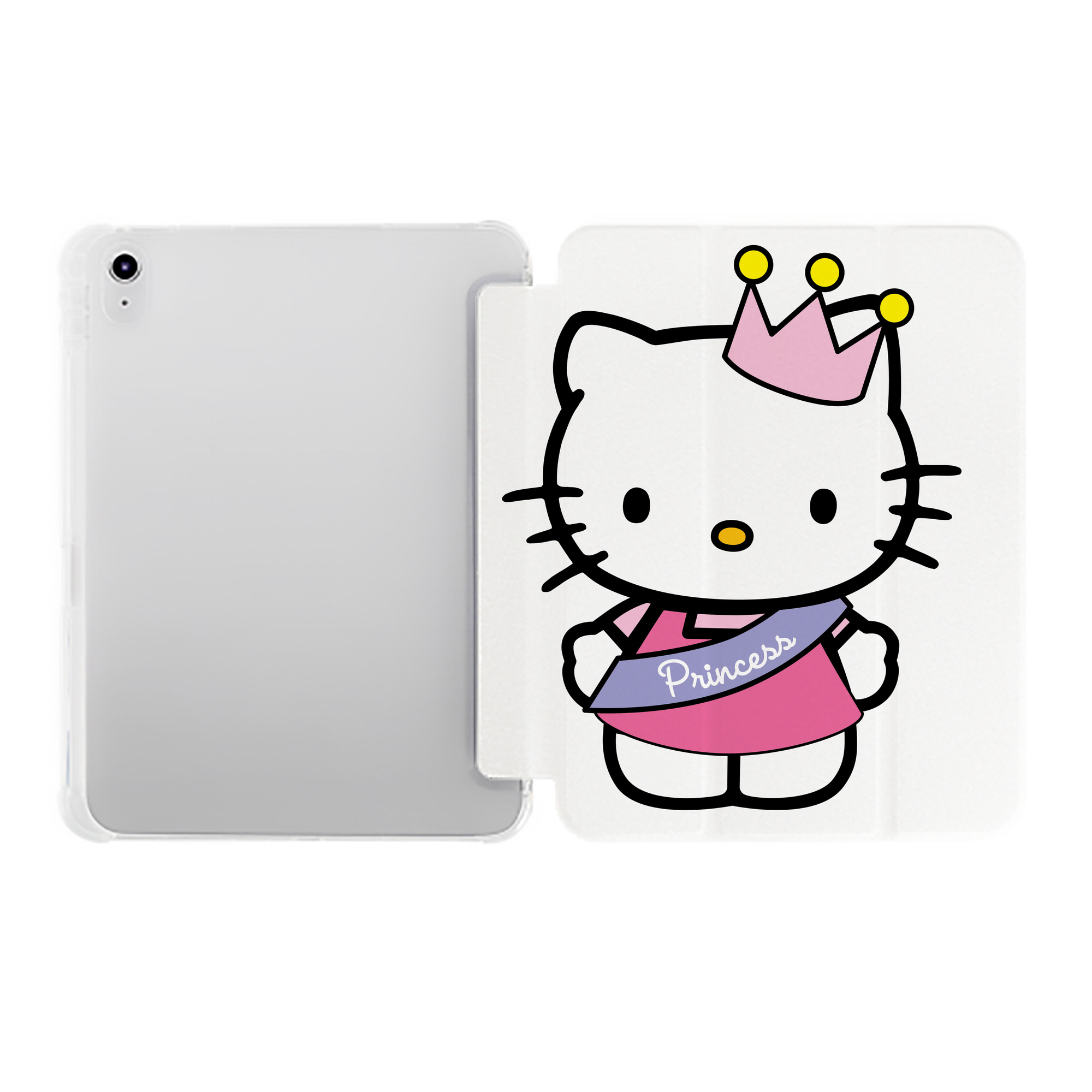 （画像用） Hello Kitty ハローキティ IPad ケース ペン収納付き 三つ折りスタンド PUレザー×シリコン 対応機種9.5/10.5/10.9インチ